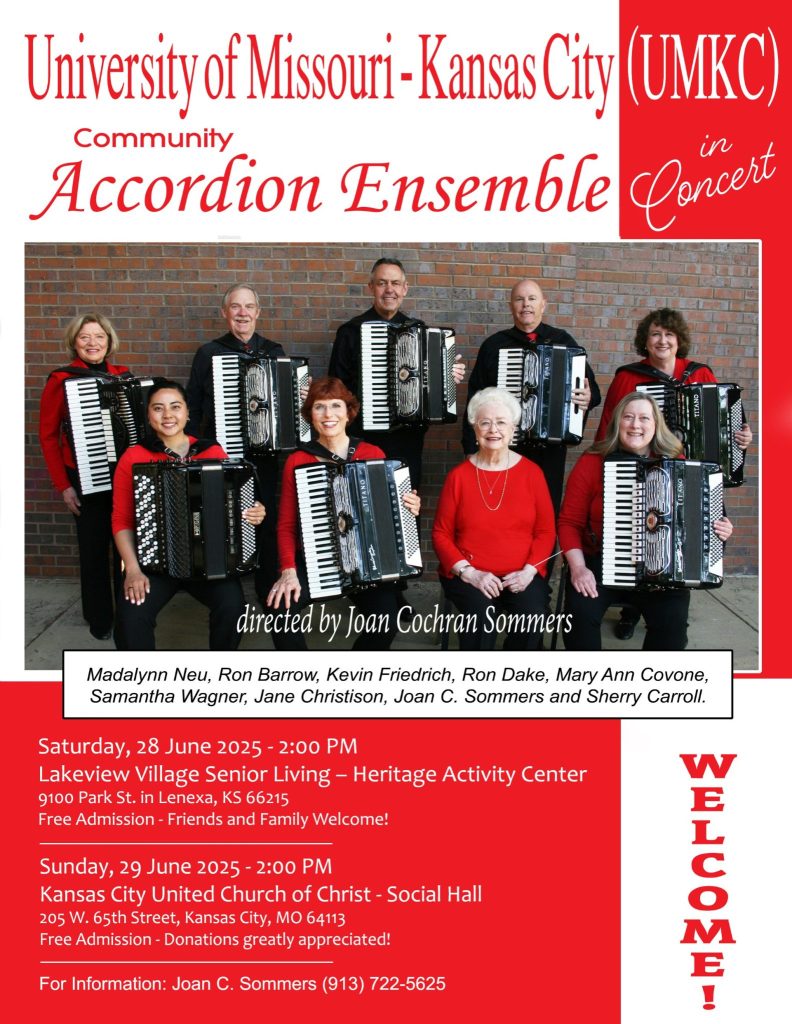 UMKC Accordion Ensemble July 2025 concerts