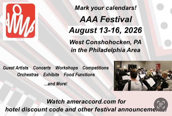 2026 AAA Festival, August 13-16, Conshohocken