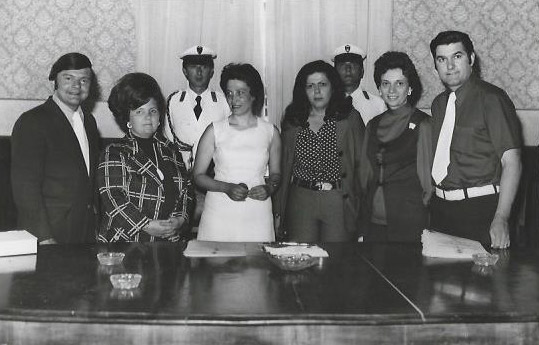 Sam and Peggy Falcetti, Mayor of Castelfidardo Laura Cianca, Faithe Deffner, Dee Dee and Roger Latulippe.