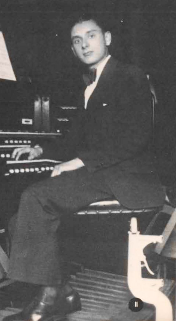 A young John Gart at the organ